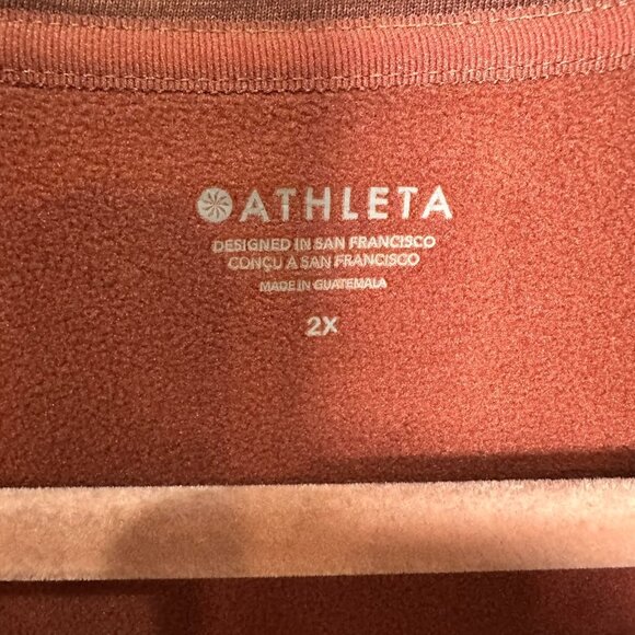 ATHLETA Altitude Polartec Half Zip Sweatshirt Size 2X Brick Red Athleisure - Picture 3 of 12